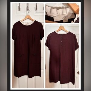 Red and black checked dress from Loft. Great for teachers! Soft and stretchy.